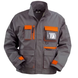 Veste de travail grise/orange, coton-poly