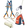 Kit complet harnais + anti chute avec corde 10 m + 2 mousquetons