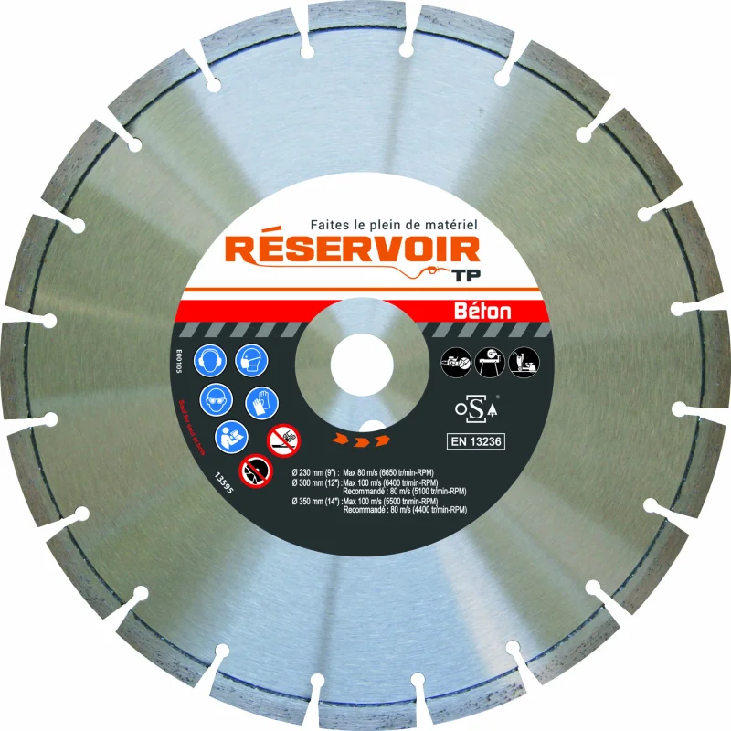 Disque Béton Pro Réservoir Tp, alésage 20mm, diamètre 300mm