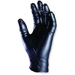 Lot de 100 gants nitrile noir jetables