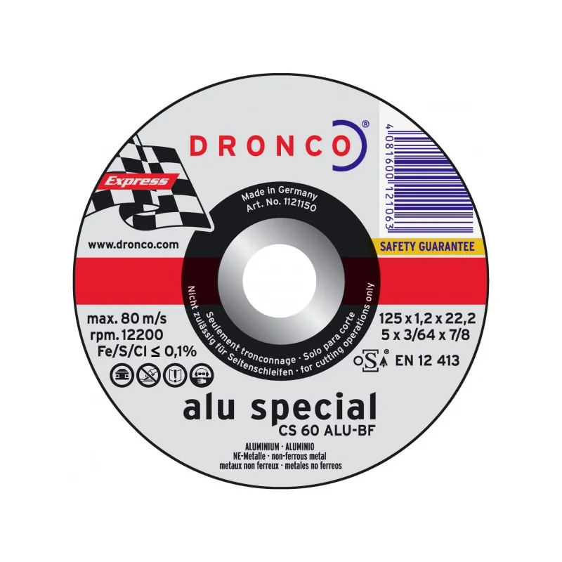 Disque à tronçonner Aluminium Dronco