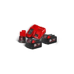 Pack Milwaukee NRJ 18V, 5,0 Ah  Red Lithium, système M18 + offert 1 Batterie M12 2,0 Ah