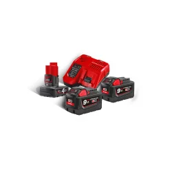 Pack Milwaukee NRJ 18V, 9,0 Ah  Red Lithium, système M18 + offert 1 Batterie M12 4,0 Ah