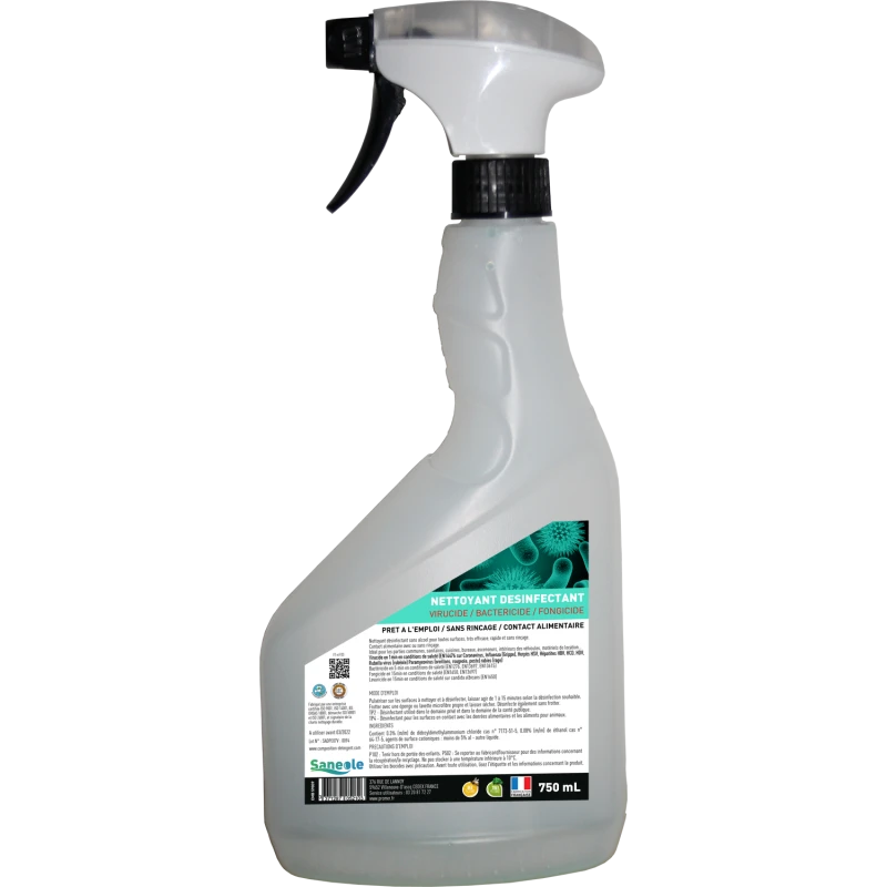 Nettoyant désinfectant virucide et bactéricide spray 750ml