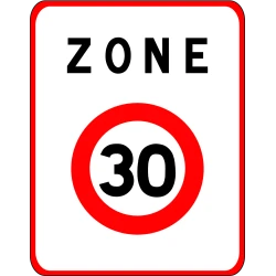 Panneau B30 Entrée zone 30