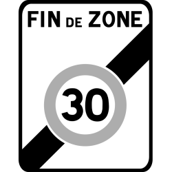 Panneau B51 Sortie zone 30