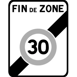 Panneau B51 Sortie zone 30