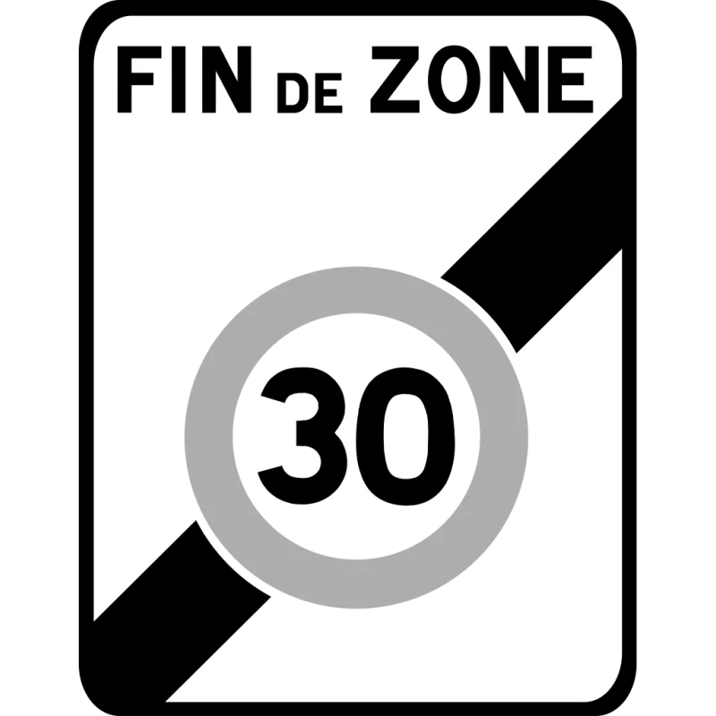 Panneau B51 Sortie zone 30