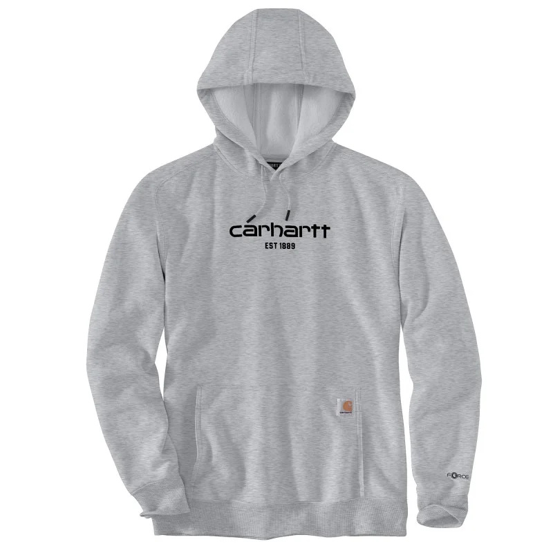 Sweat technique Force à capuche logo Carhartt poitrine gris clair