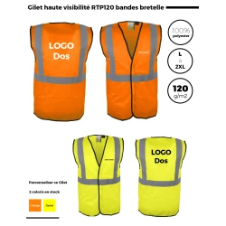 Gilet haute visibilité RTP120 bandes bretelle