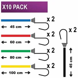 Lot de 10 sandows Twin Wire