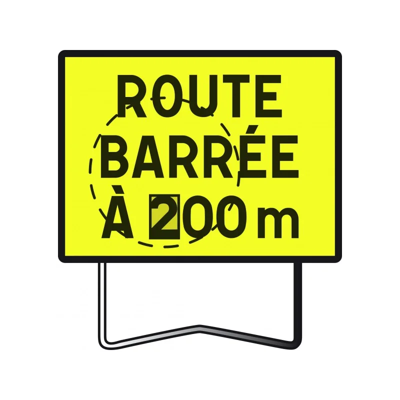 Panneau KC1 "Route barrée", avec disque de distance modulable