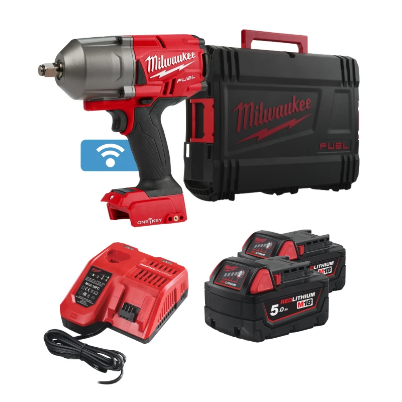 Boulonneuse à choc sans fil Milwaukee 18V avec batteries et chargeur
