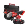 Meuleuse 18V Milwaukee 125mm avec interrupteur coulissant avec batteries et chargeur