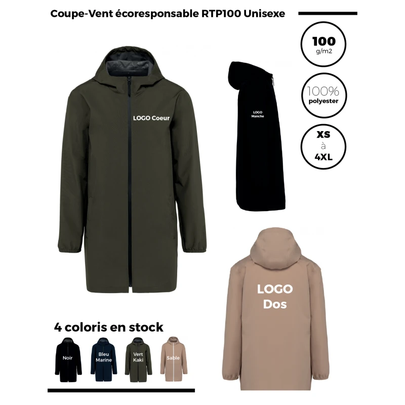 Coupe-Vent écoresponsable RTP100 Unisexe