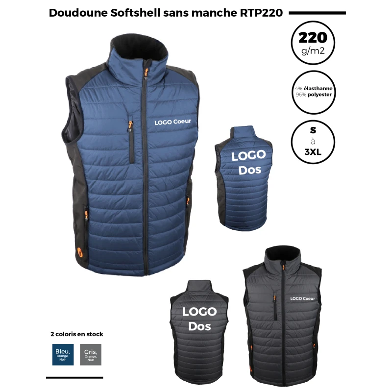 Doudoune Softshell sans manche RTP220