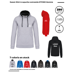 Sweat-Shirt à capuche contrastée RTP280 Homme