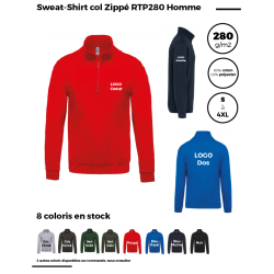Sweat-Shirt col Zippé RTP280 Homme
