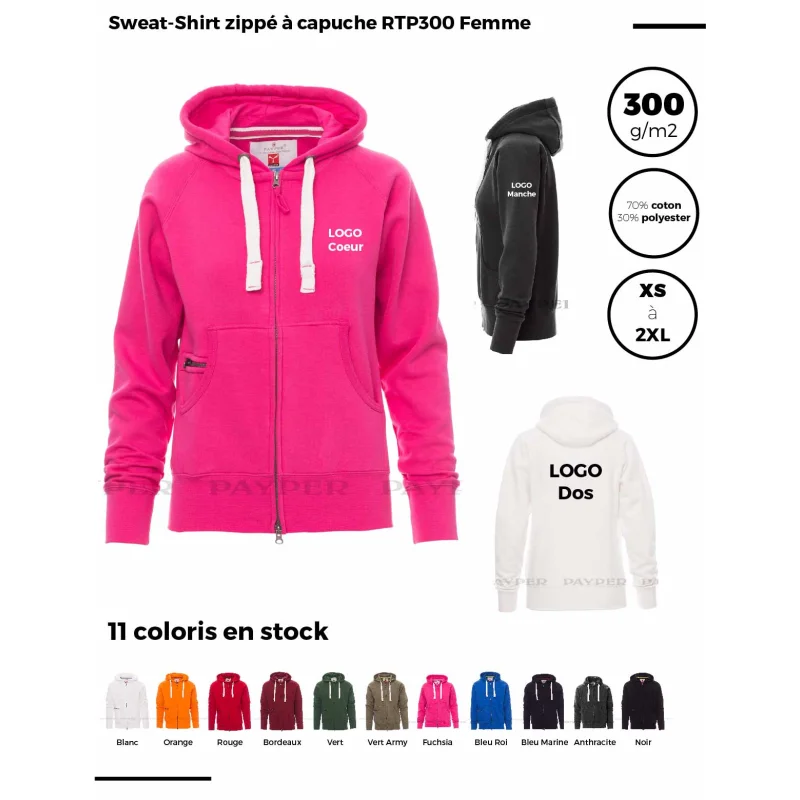 Sweat-Shirt zippée à capuche RTP300 Femme