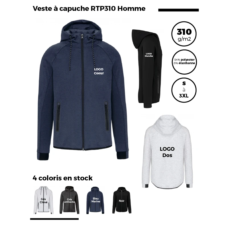 Veste à capuche RTP310 Homme