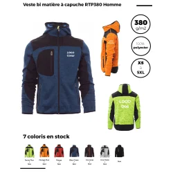 Veste bi matière à capuche RTP380 Homme