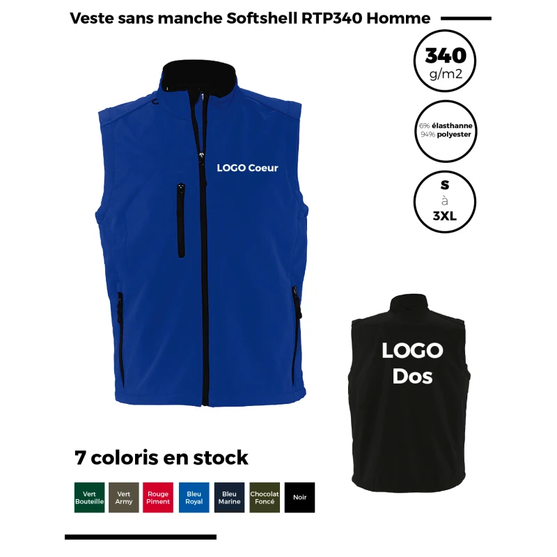 Veste sans manche Softshell RTP340 Homme