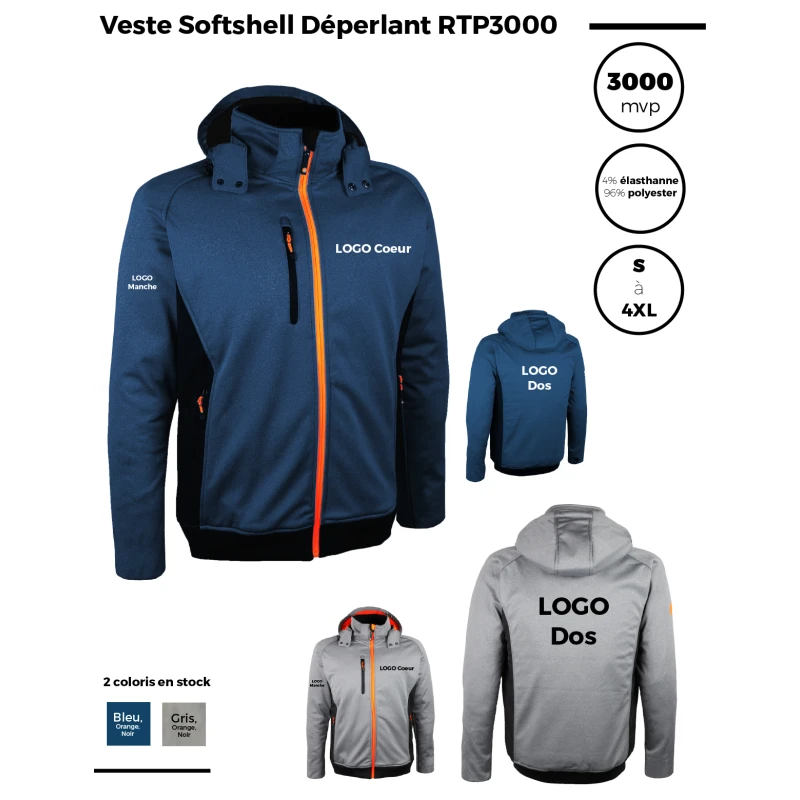 Veste Softshell Déperlant RTP3000