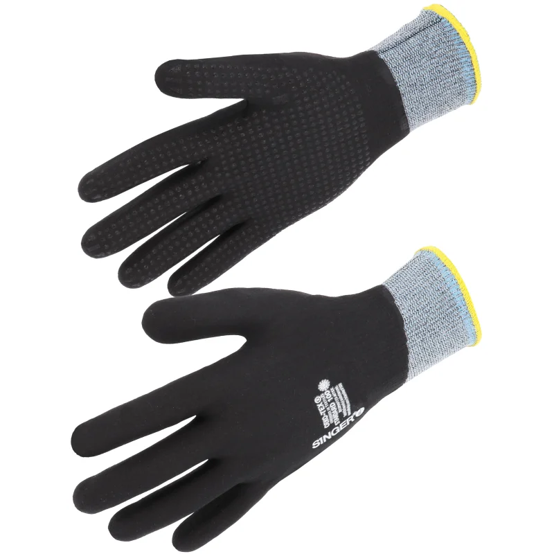 Gants nitrile mousse tout enduits noirs