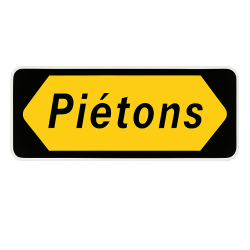 Panneau KD22a "Piétons" sans pied classe CT2