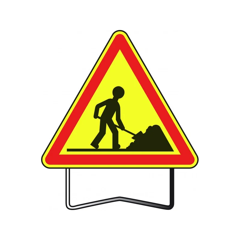 Panneau AK5 attention travaux. Panneau AK5 attention travaux.