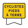 Panneau KC1 "Cyclistes pieds à terre", classe CT1 Panneau KC1 "Cyclistes pieds à terre", classe CT1