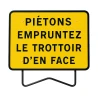 Panneau KC1 "Piétons empruntez le trottoir d'en face", classe CT1