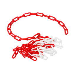 Chaine plastique rouge et blanche