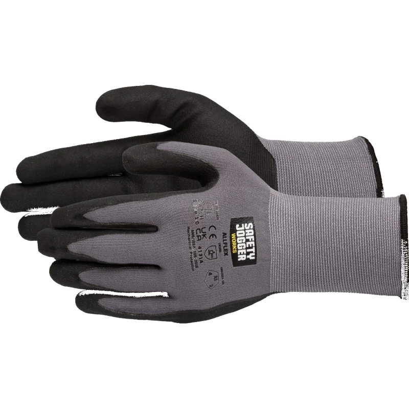 Gants nitrile mousse noirs et gris Patrick