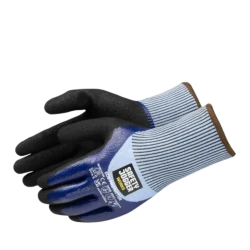 Gants résistant aux coupures avec double enduction de nitrile fabriqué à partir de matériaux recyclés