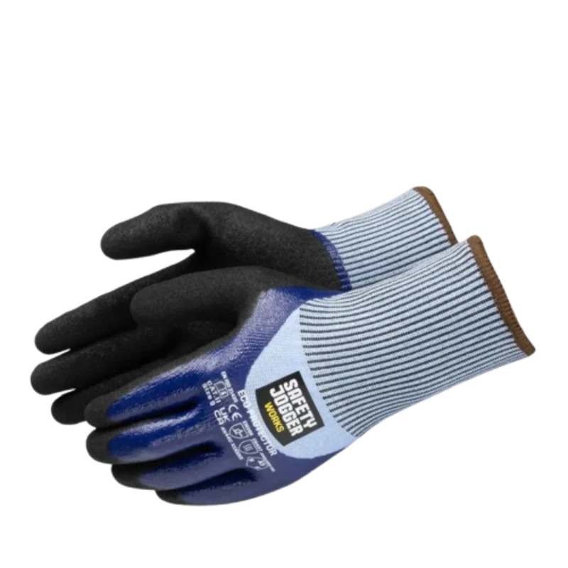 Gants résistant aux coupures avec double enduction de nitrile fabriqué à partir de matériaux recyclés