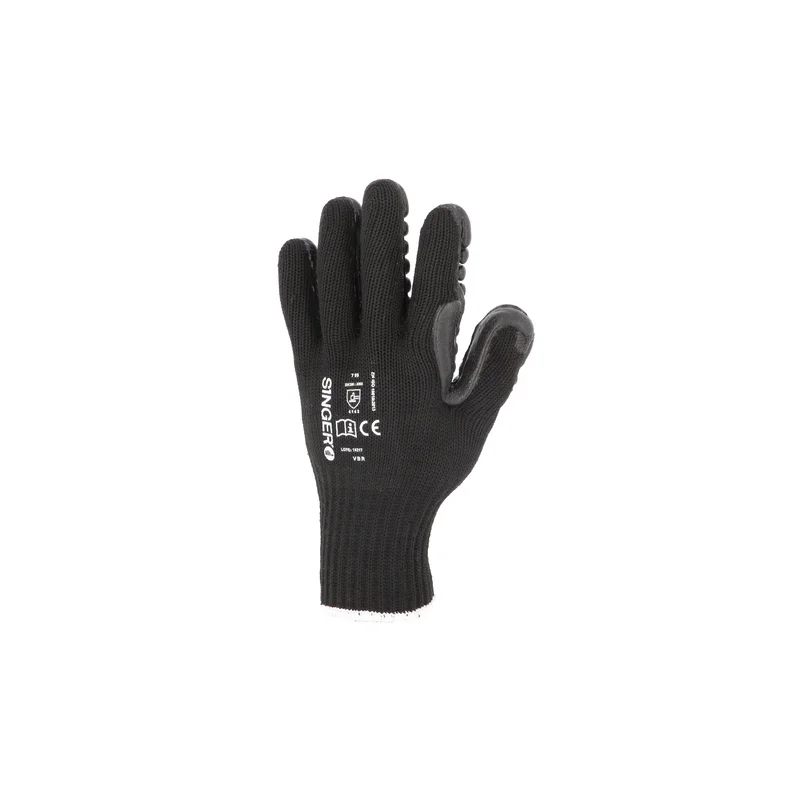 Gants anti vibration blocs en mousse de caoutchouc sur la paume.