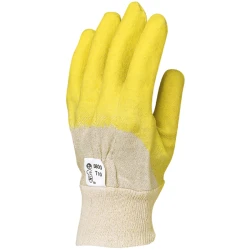 Gants latex crêpé jaune T10
