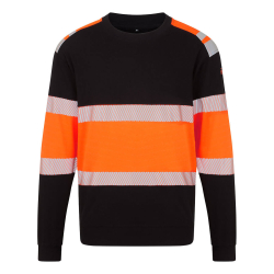 Sweatshirt Modaflame PW3 haute visibilité orange/noir RTP300
