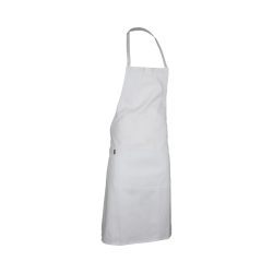 Tablier de cuisine blanc à bavette réglable avec grande poche RTP245