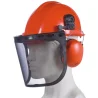 Casque forestier avec grille de protection et coquilles antibruit