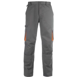 Pantalon de travail gris/orange, coton-poly